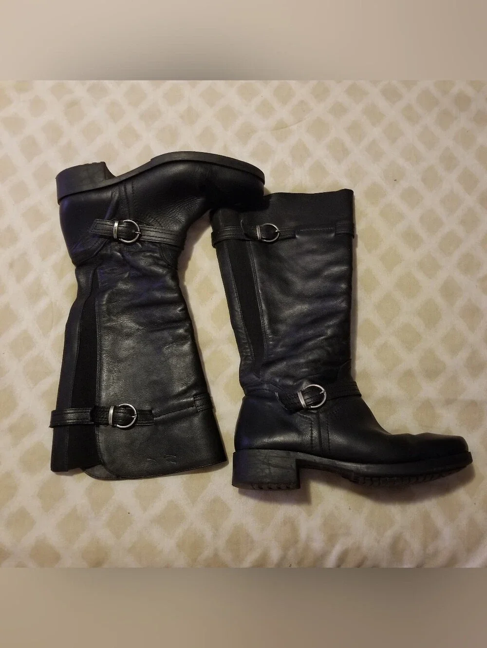 Andrea 10 Sleek Black Over-the-Knee Leather Riding Boots With Side Zipper